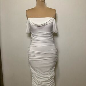 Amazon Strapless White Dress